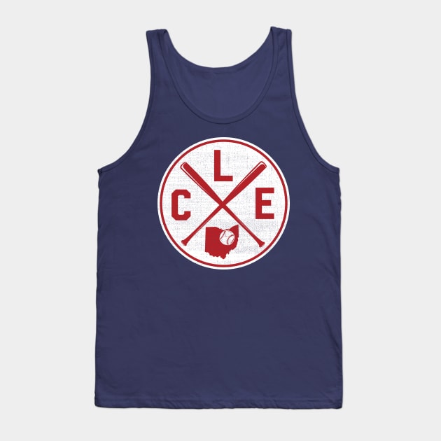 Vintage Cleveland Ohio Map Baseball Bats Tank Top by justiceberate